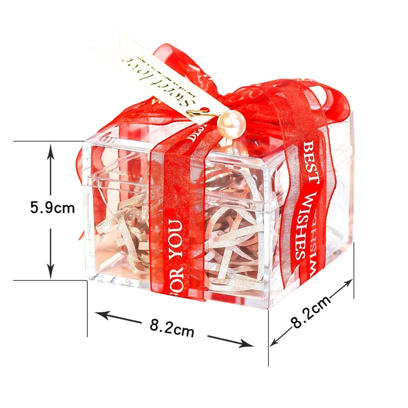 6 шт. прозрачная акриловая коробка для цветов Подарочная Свадебный декор на День