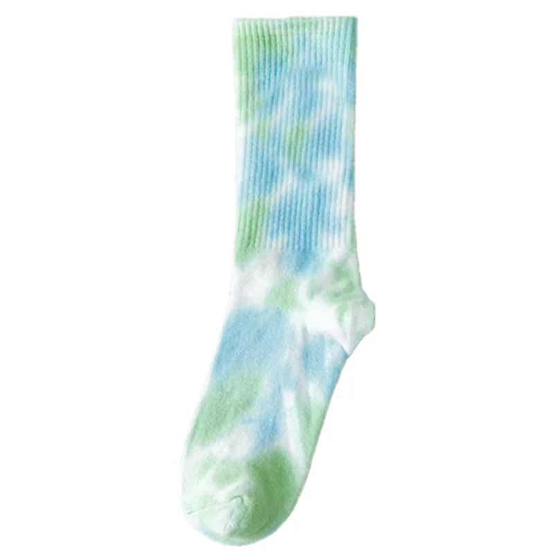 

YZ-S-DRY-0007 High quality Tie-dye fashion breathable Cotton Socks Running Hiking Basketball Long Sock
