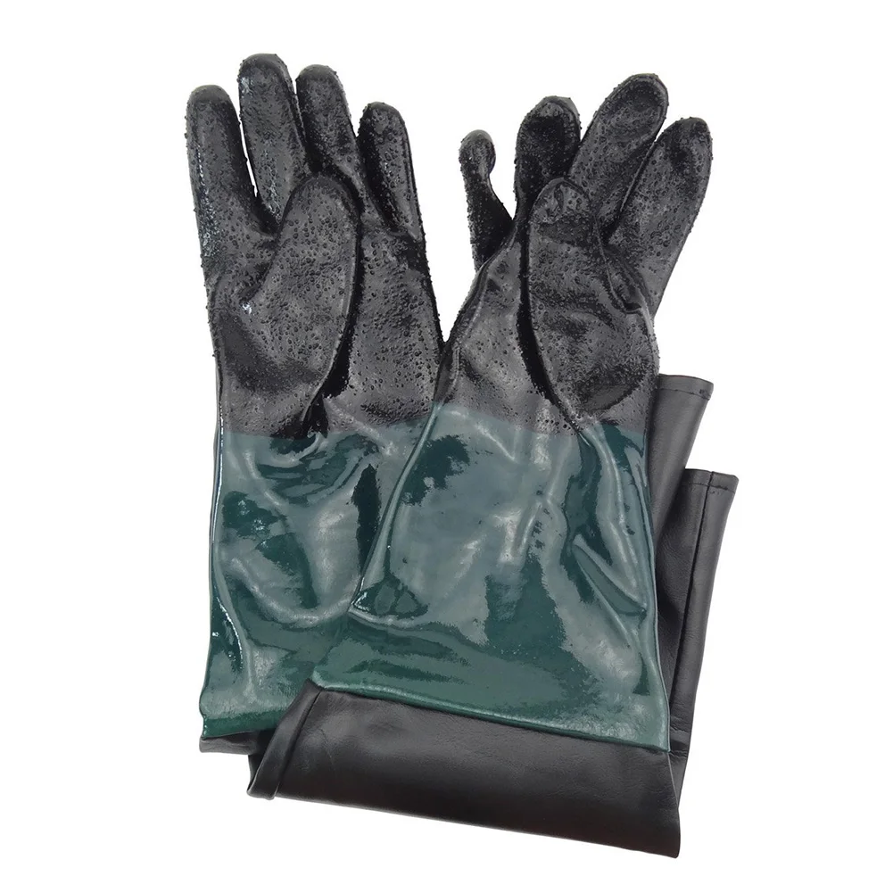 

1 Pair Heavy Duty Rubber Sandblasting Gloves Anti-slipping 60cm PVC Special Gloves for Sandblasting Machine Safety Glove