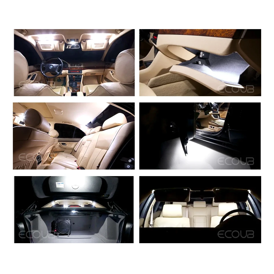 LED Interior Light Bulb Kit for BMW 1 3 5 6 7 Series E87 E81 F20 E46 E90 E91 E92 F30 E39 E60 E61 F10 F11 F07 F06 E63 E38 E65 F01 images - 6