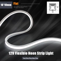 10mm led flexible neon strip light dc 12v smd 2835 120ledsm outdoor waterproof sign rope flat soft silicone tube lamp decor