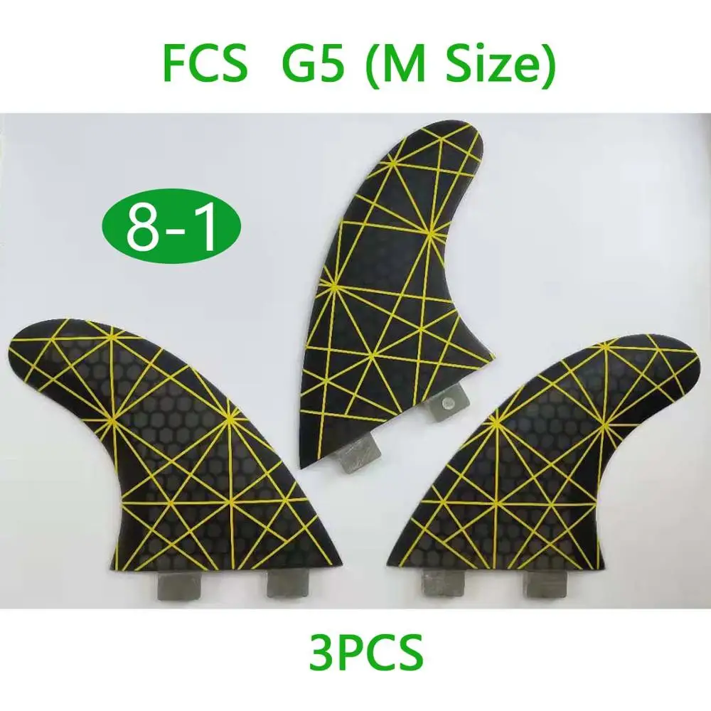 FCS2 G5 стеклопластиковые плавники для серфинговой доски 3 шт. Средний Подруливающее устройство Future Surfing плавники - Цвет: 8-1