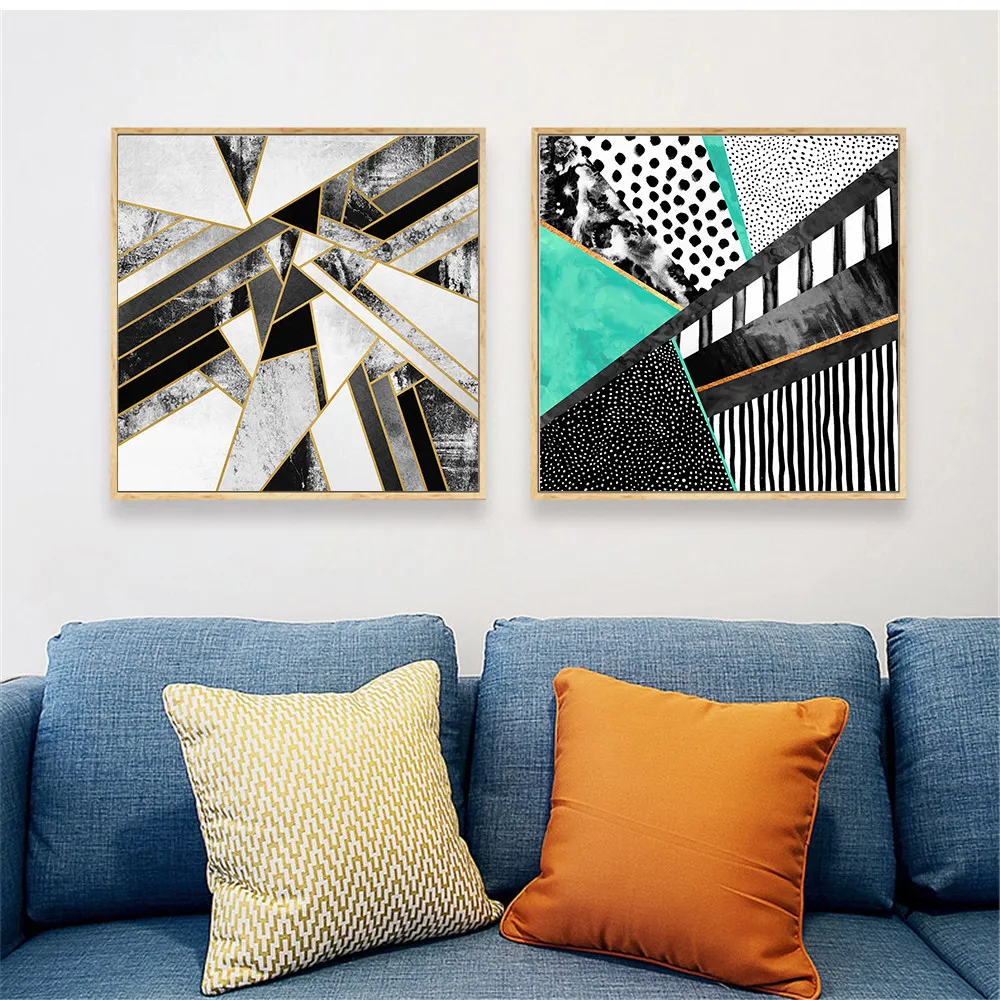 Абстрактная Настенная картина геометрические плакаты и принты Картина на холсте