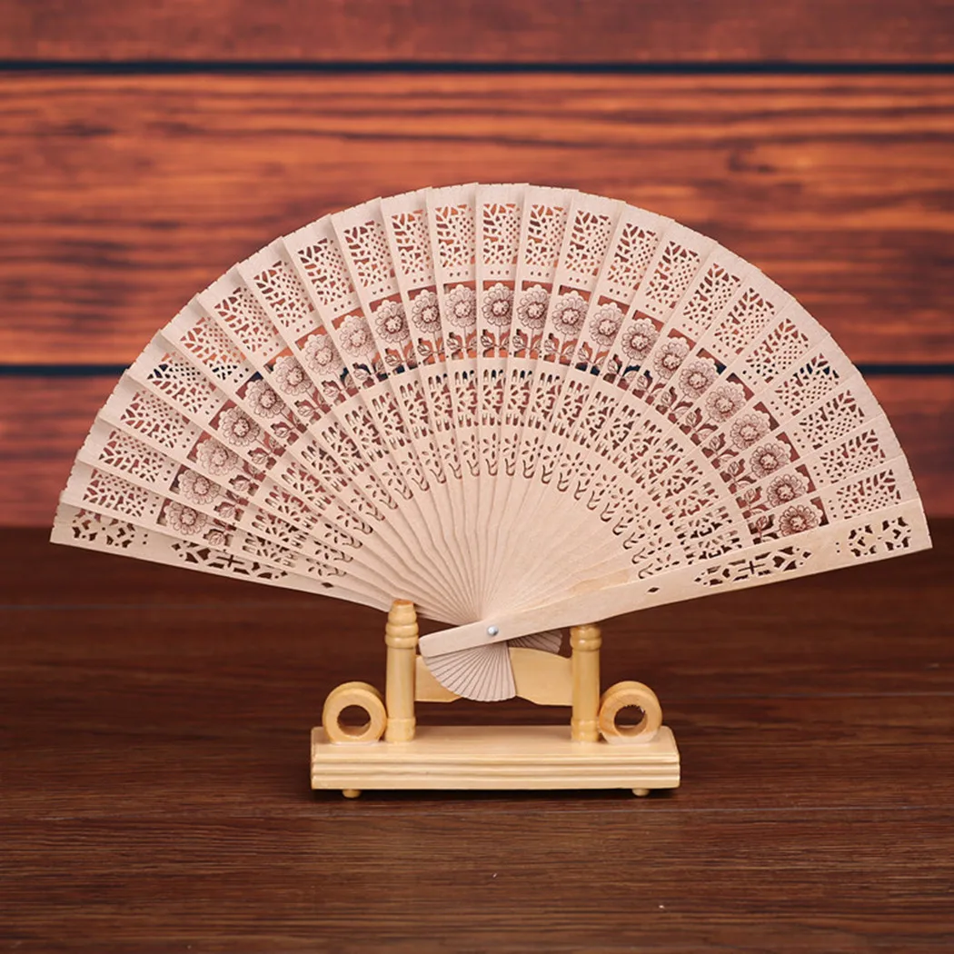 

Vintage Wooden Hand Fan Manual Fan Handheld Air Sandalwood Folding Fan Home Decoration Ornament Craft Gift Hand Fan For Children