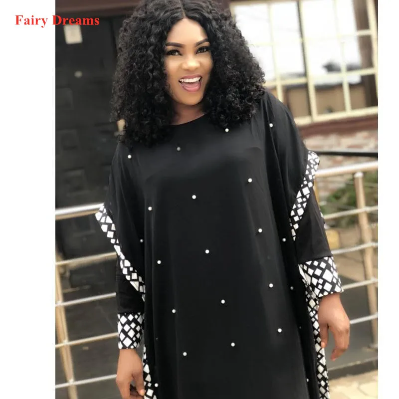 Женское платье с жемчужинами и стразами в африканском стиле Длинное свободное