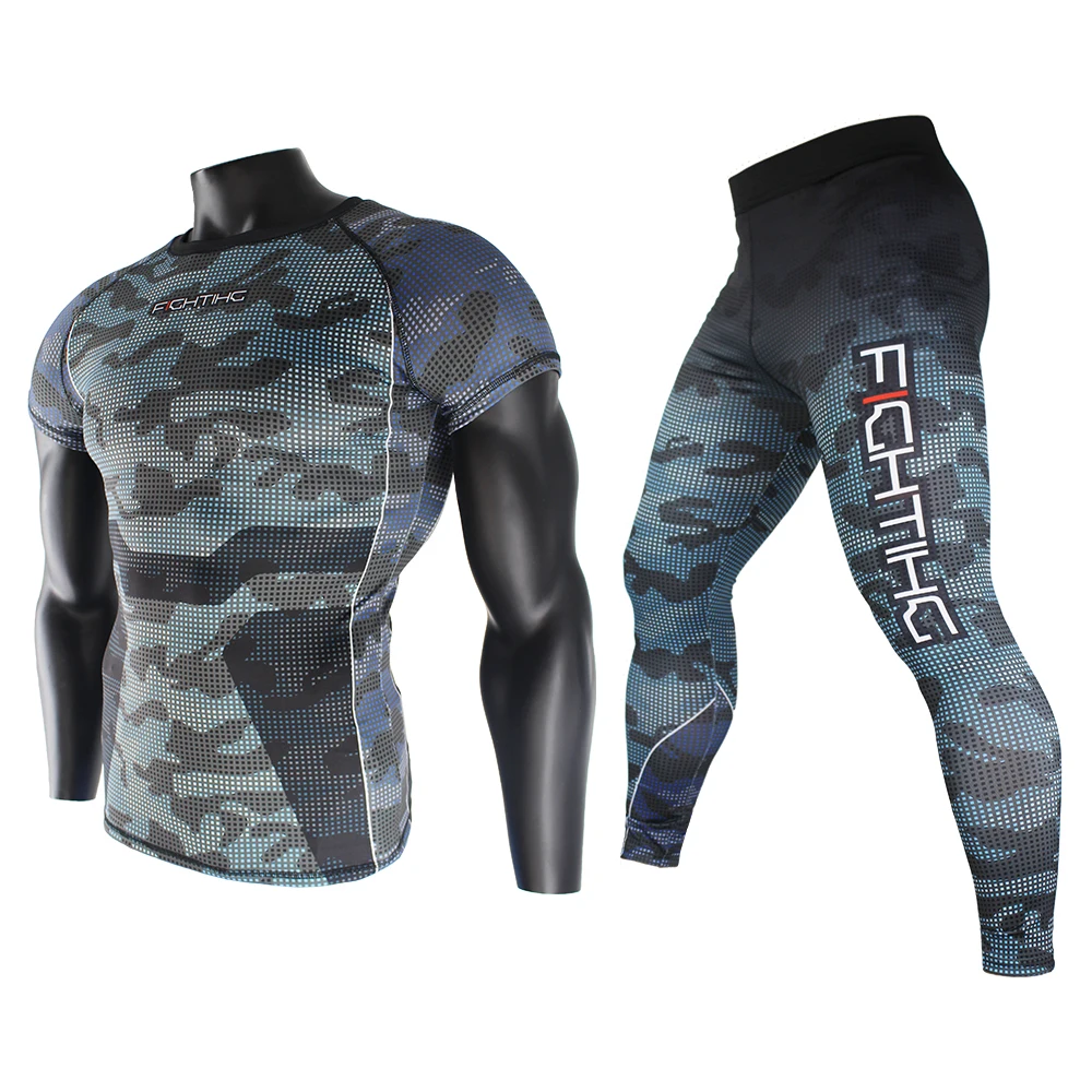 

FTEIF MMA Fighting Camouflage Fitness Breathable Skinny Boxing jerseys tiger muay thai jiu jitsu t shirt mma rashguard boxing