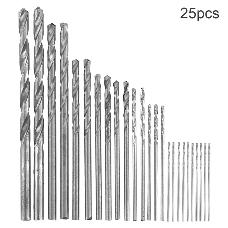 

25pcs High Speed Metric HSS Twist Drill Bits Coated Set 0.5MM - 3.0MM Stainless Steel Small Cutting Resistance for Hole Punch