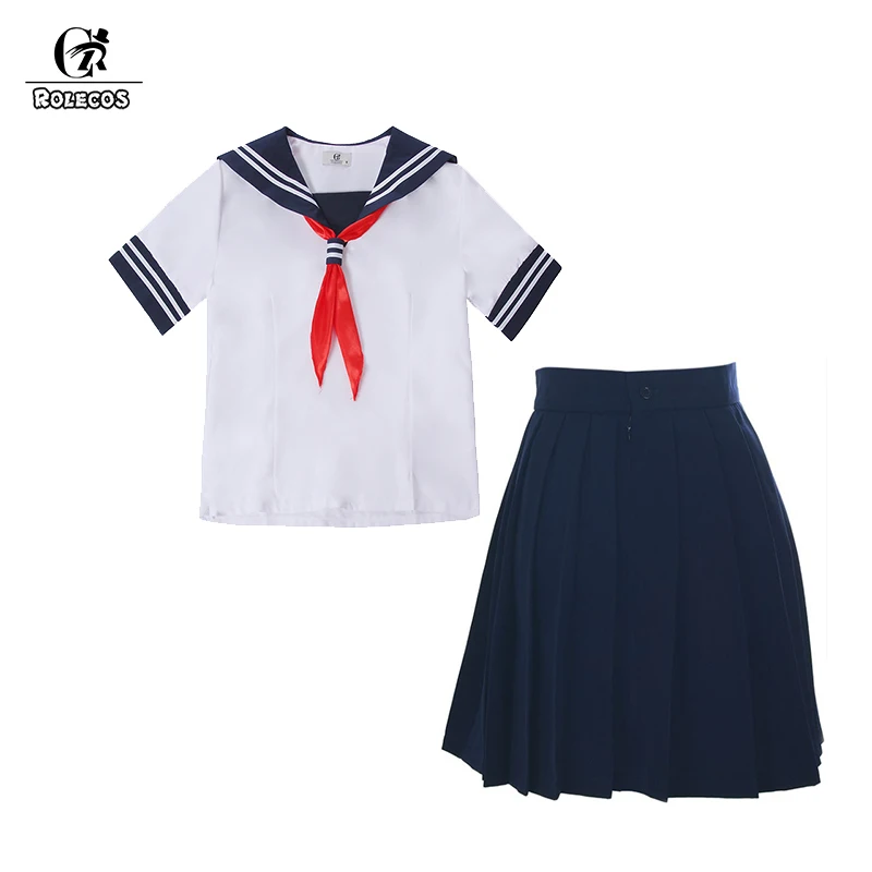 ROLECOS Женская опрятная форма школьная для девочек летний наряд белая футболка