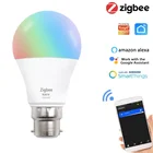 Умная светодиодсветильник лампа Tuya Zigbee, лампа с таймером и управлением через приложение Tuya Smart Life, 9 Вт10 Вт, B22, RGBCW