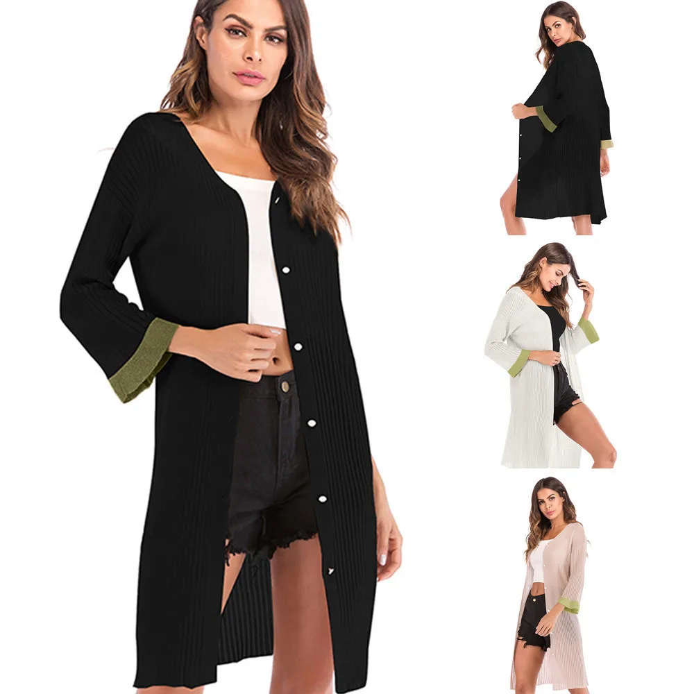 

Outerwear & Coats Jackets Ladies' Knitted Cardigan With Long Sleeves In Plain Color Button Coats And Jackets Women 2018sep28