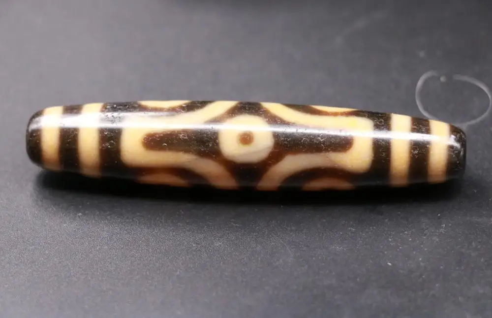 Суперэнергетический Тибетский Старый Агат 6 глаз Длинные бусины dZi амулет 78*15 мм