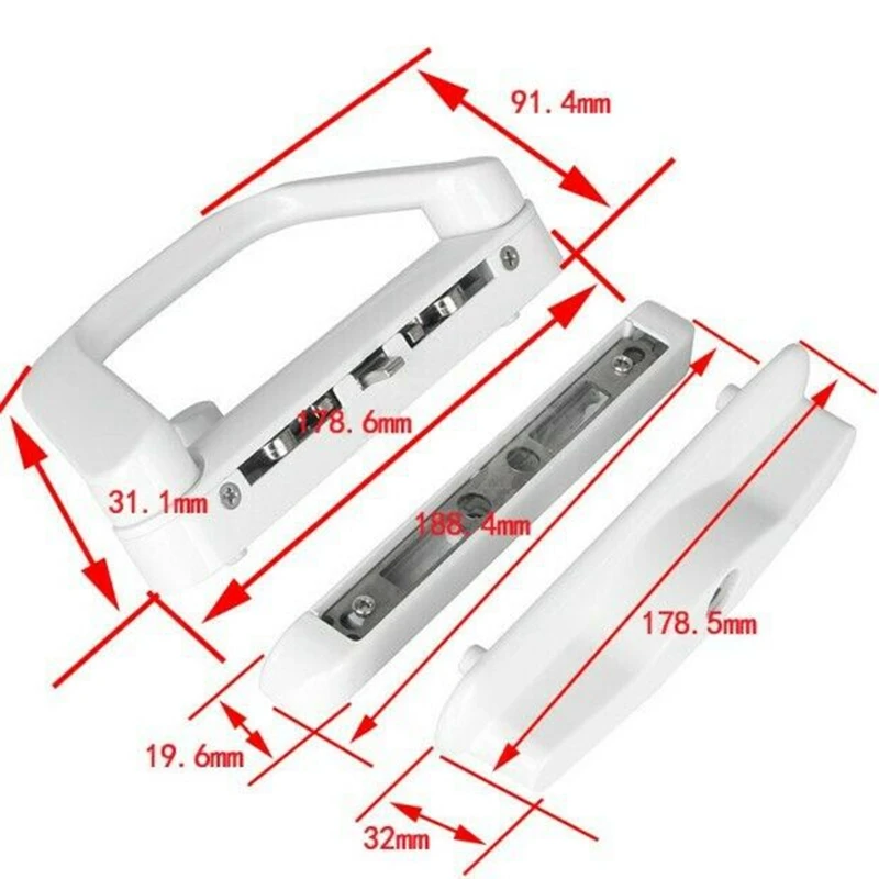 

Sliding Patio Door Handle Set with Keys for Sliding Doors Cabinet Door Replace Old Door Handles Quickly