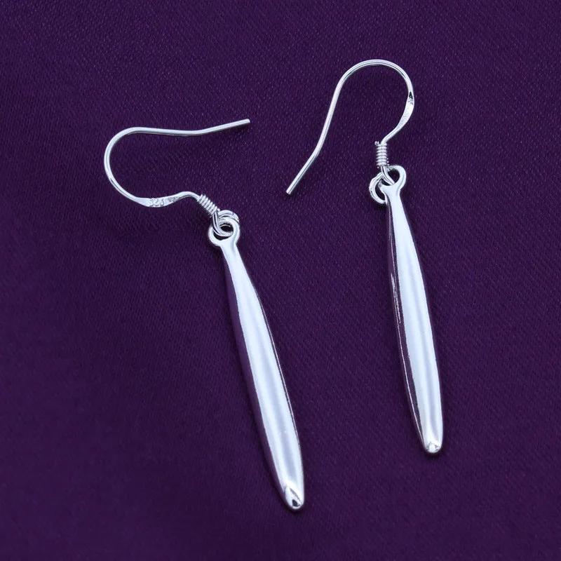 

925 Sterling Silver Jewelry Wicker Pendant Earrings Woman's Classic Clothes With Gifts ES173