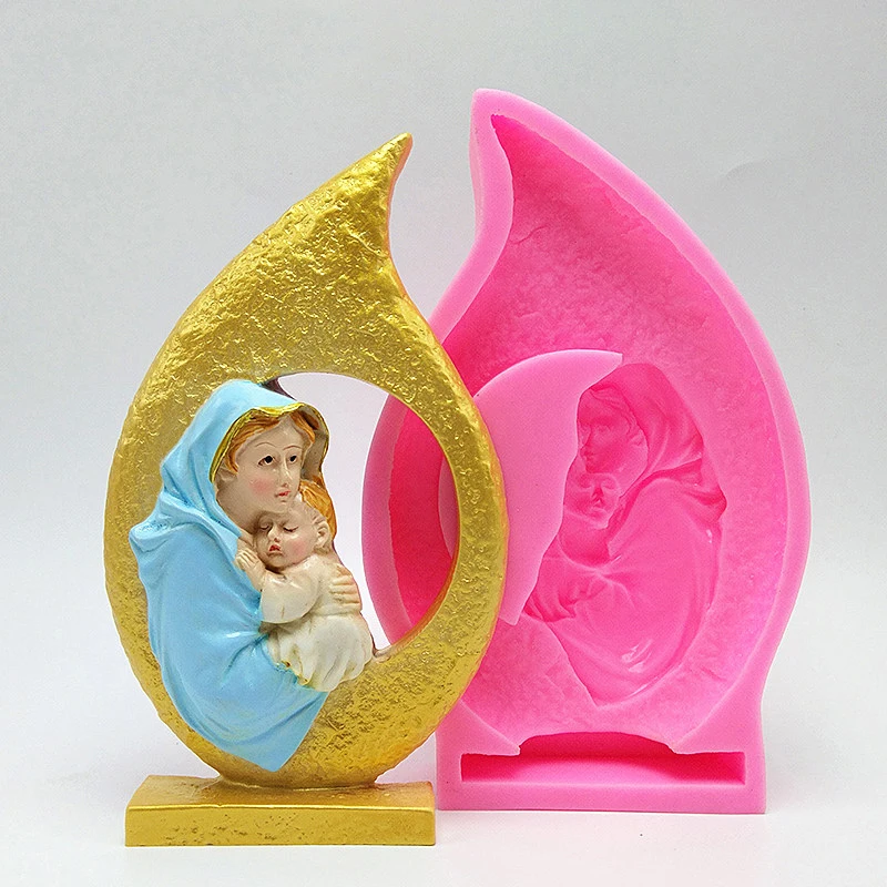 3D силиконовые формы для помадки каторских Девы Марии Иисуса DIY мыло форма
