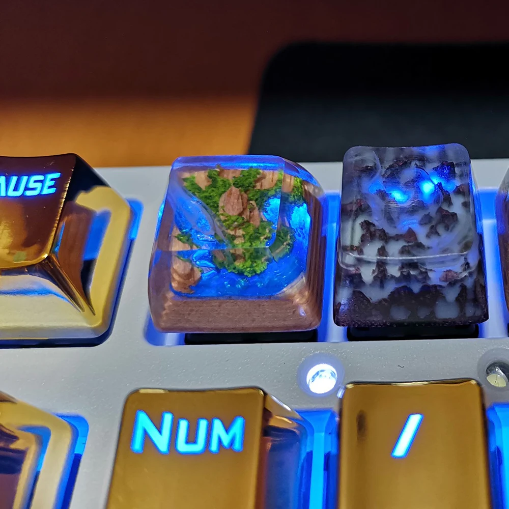 3D Деревянный колпачок для клавиатуры с подсветкой замок в небе скрытый сад