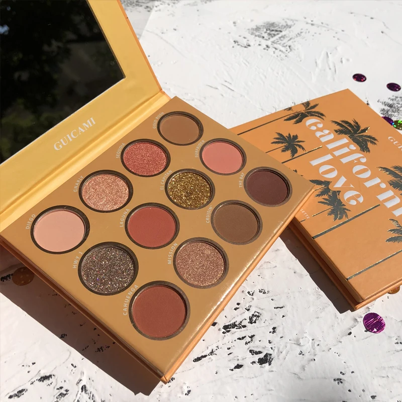 12 цветов Тени для век Палитра пигментный макияж палитра телесный мерцающий