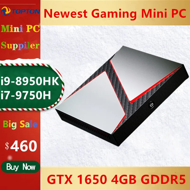 Toptop новейший игровой мини ПК 9 го поколения Core i7 9750H 6 ядер Nvidia GTX 1650 4 ГБ настольный