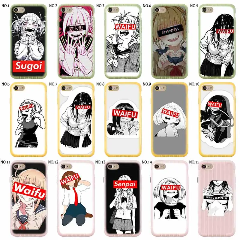 Сумка на колесах Sugoi Senpai Anime waifu и чехол для умных телефонов Texture для IPhone 11 Pro Max X XR XS MAX 8 7 6S Plus Baseus SE 2020.