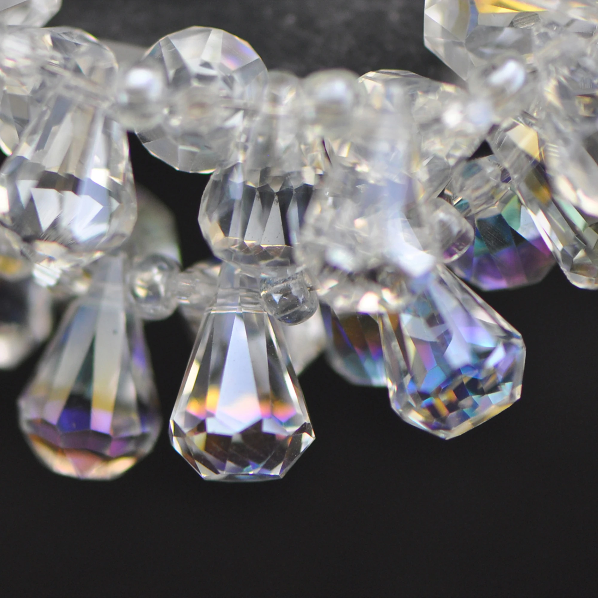 

95 шт., уникальные граненые бусины из хрустального стекла в форме слезы, 15x9 мм, сверкающие прозрачные бусины AB (TS74-1)