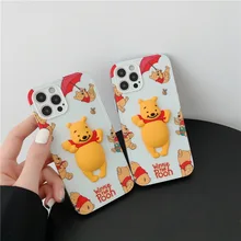 3D Winnie The Pooh Smartphone Case For iphone 11 12 Pro Max 7 8 Plus Funny Disney Bear Lotso  Iphone XR Cover Shell