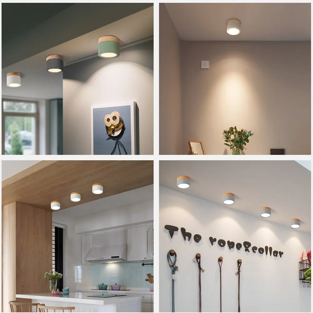 Lámpara de punto para techo, luz descendente LED montada en superficie, Macaron, iluminación de Led regulable, 5W, 7W, 12W, 15W, para sala de estar, dormitorio y cocina