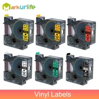 markurlife 6 pack 18444 18431 18443 for dymo rhino label tape vinyl industrial tape 18432 18445 18433 for dymo label maker 4200