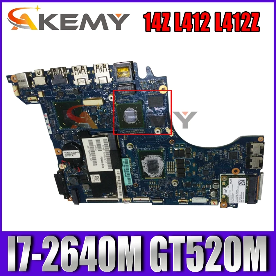 

0F2DV7 For Dell XPS 14Z L412 L412Z Laptop motherboard CN-0F2DV7 PLW00 LA 7451P With i7-2640M GT520M HM67 DDR3 100% Fully Tested