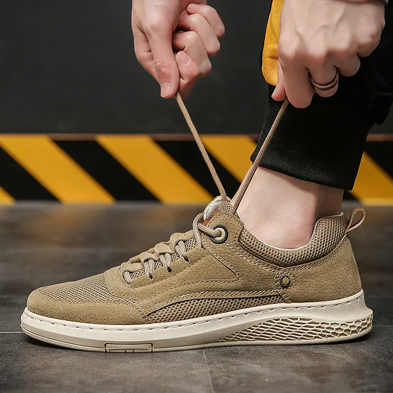

Trend Men Casual Shoes Sneakers Air Mesh Breathable Men Shoes Light Non-slip Outdoor Walking Sneakers Lace Up Men Casual Trainer