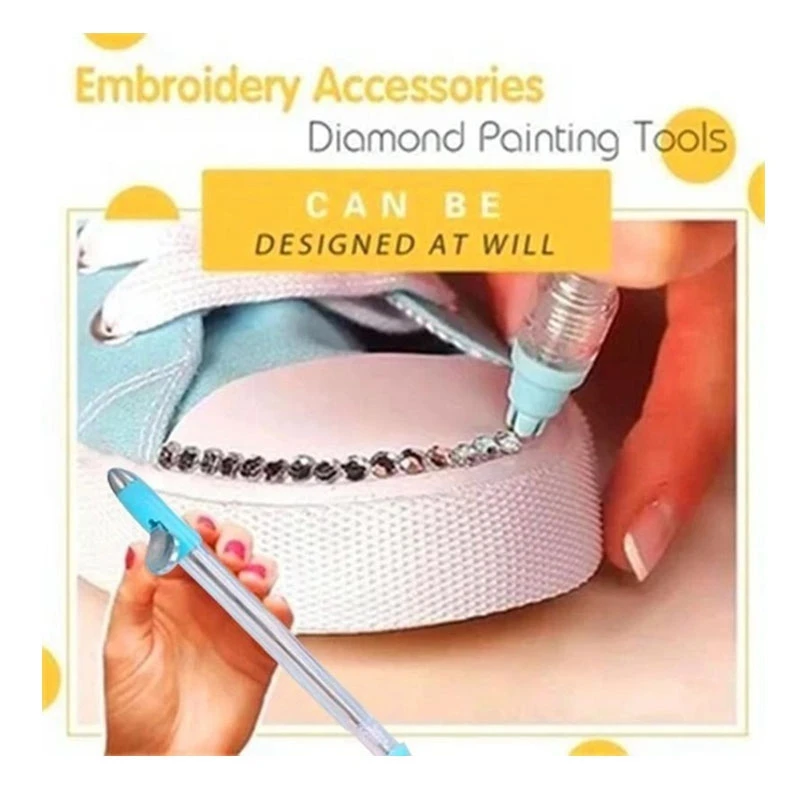 

1 Box White Pearl Nail Art Stone Different Size Wheel Rhinestones Beads & 1 Set Nail Point Diamond Embroidery Tool