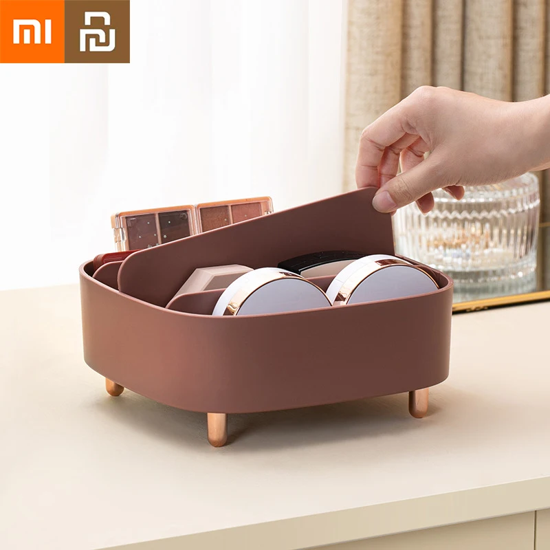 

NEW2022 Xiaomi Youpin Desktop Compartment Storage Rack Jewelry Lip Glaze Eye Shadow Storage Box Lipstick Cosmetic Box Girl