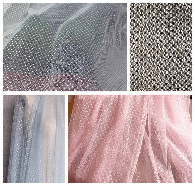 Растягивающаяся сетчатая кружевная ткань в мелкий горошек аксессуары для одежды