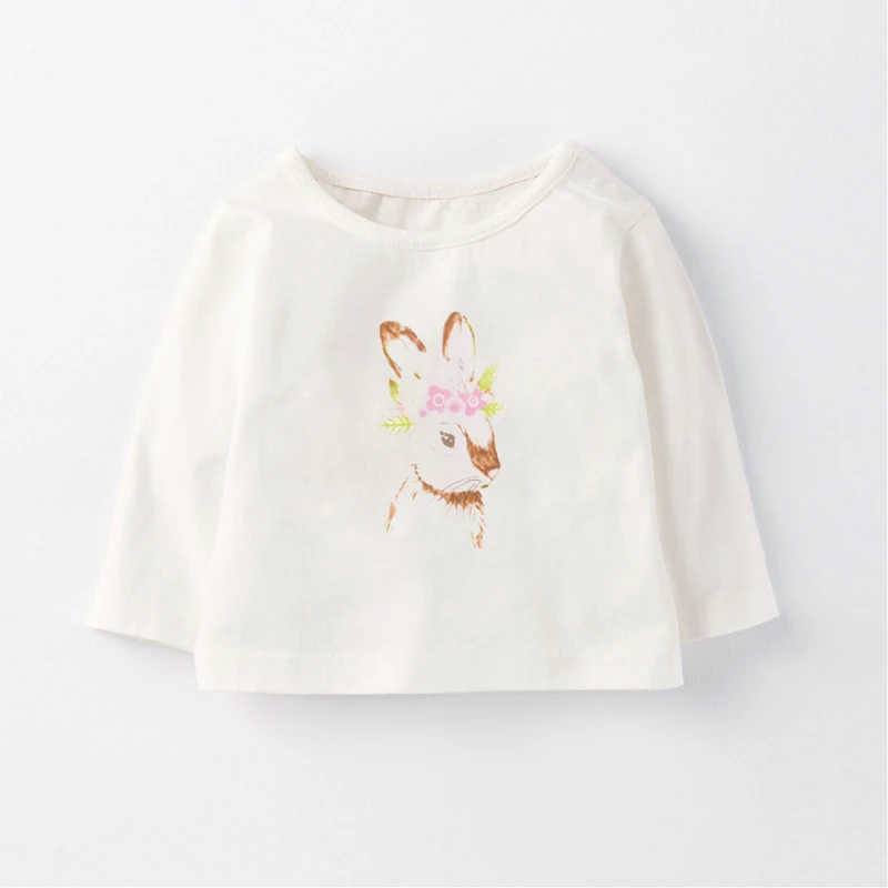 

Malwee Brand New 2021 Spring Baby Top Basic Cartoon Rabbit Printing Shirt 100% Pure Cotton Kids Girl Girls Long-Sleeve T-Shirt