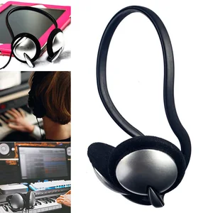 New Wired Neckband Headphones 3.5mm / 6.35mm Plug Piano Sound Black Headset Earphones For TV Phones  in USA (United States)