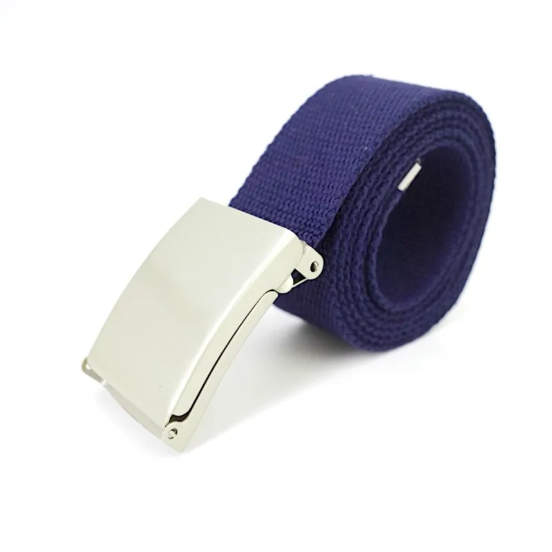 Ремень с металлической пряжкой для мужчин и женщин простой брезентовый пояс