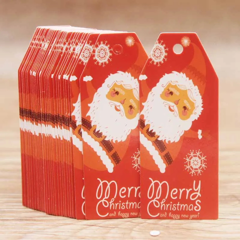 Новый дизайн 100 шт 6*2 5 см рождественские белые бумажные подарочные бирки Лучшие