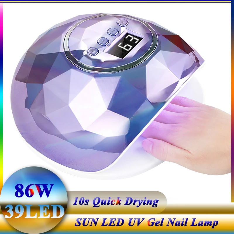 

New 86W UV LED Lamp Professional Nail Dryer Manicure Machine For All Gel Nail Polishing Fast Drying Lamp With Timer Smart Sensor