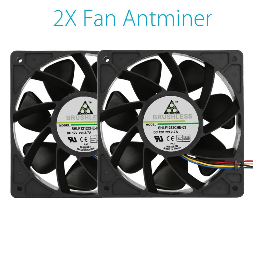 

2pcs 6000RPM Cooling Fan Replacement 4-pin Connector Cooling Cooler 120*120*3.8mm Silent Case Fan For Antminer Bitmain S7 S9