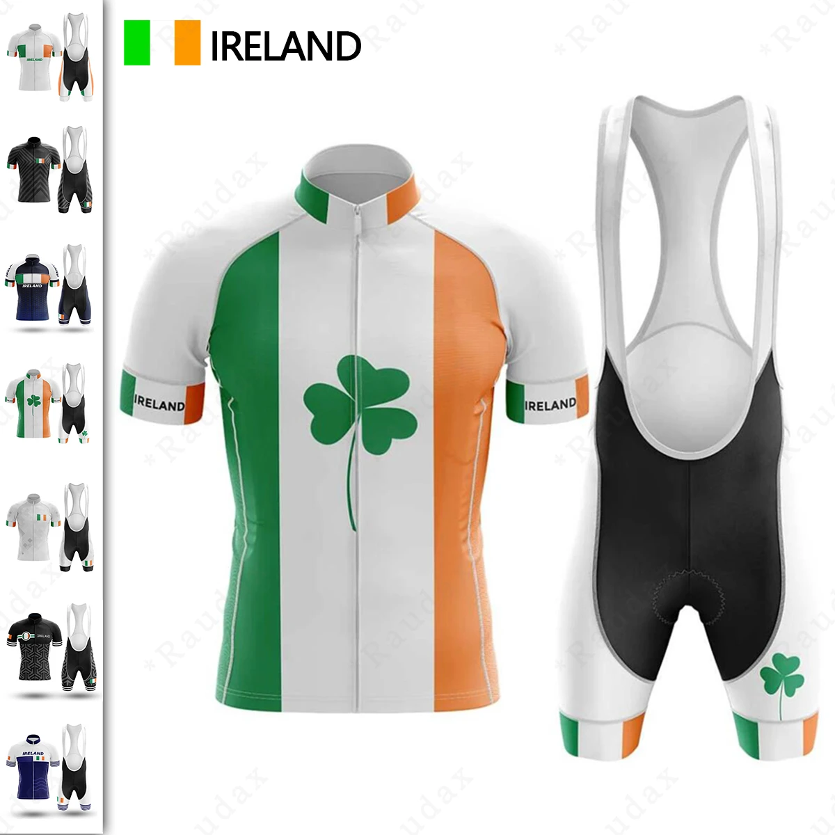 

Мужская одежда с ирландским флагом 2021, командная одежда для велоспорта, летний комплект для велоспорта, велосипедная одежда, одежда для вел...