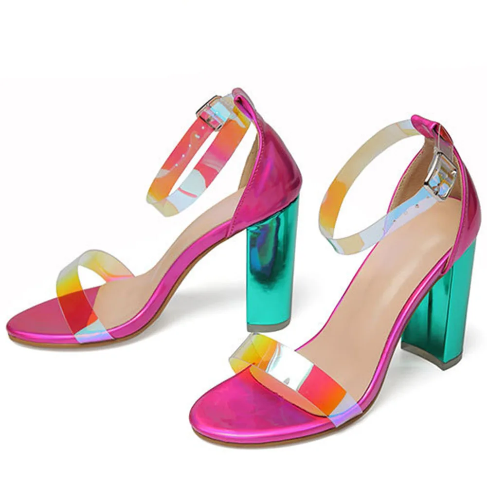 

Doratasia 2020 Dropship Big Size 42 Mixed Colors Party PVC Sexy High Heels Summer Sandals Women Shoes Woman