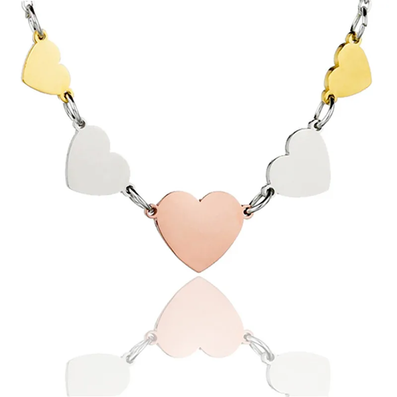 Женское Ожерелье из нержавеющей стали трехцветное колье с подвеской в виде карты