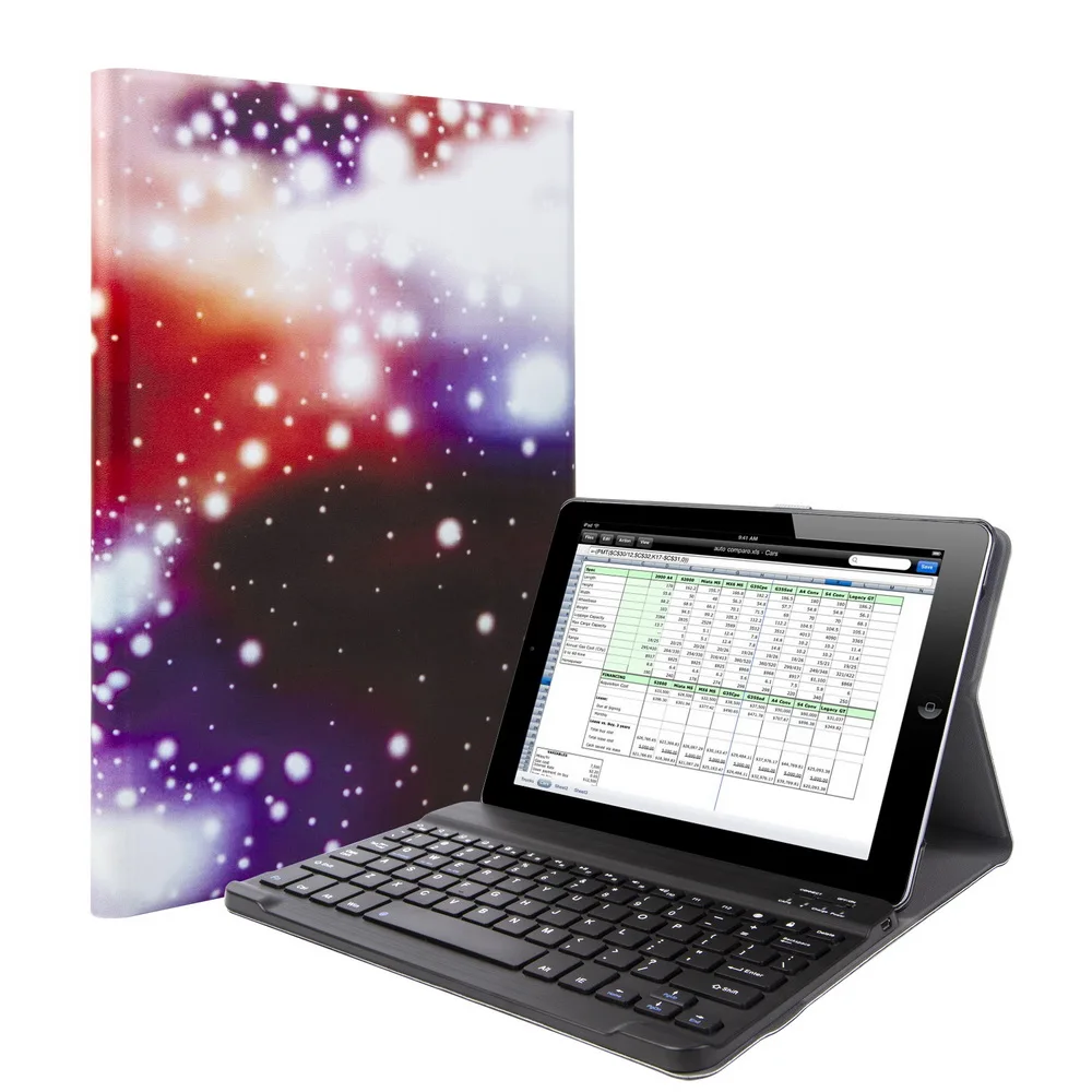 Чехол из тонкой кожи, чехол для Apple, iPad 9,7 A1822 A1893 5-го поколения, беспроводная удаляемая Bluetooth клавиатура - Цвет: Бежевый
