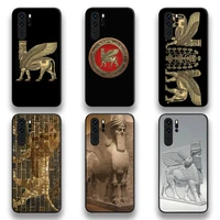 lamassu assyrian winged lion and winged bull phone case for huawei p20 p30 p40 lite e pro mate 40 30 20 pro p smart 2020