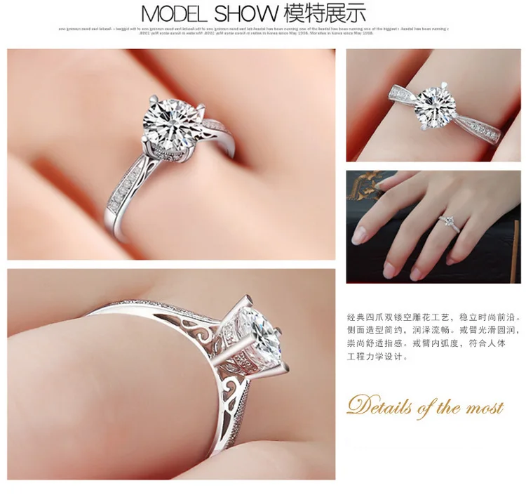 

2021 Jewlery 14K White Gold Diamond Rings for Women Wedding Bands for Couples Fashion Office Silver Fine Jewelry Luxury Gift