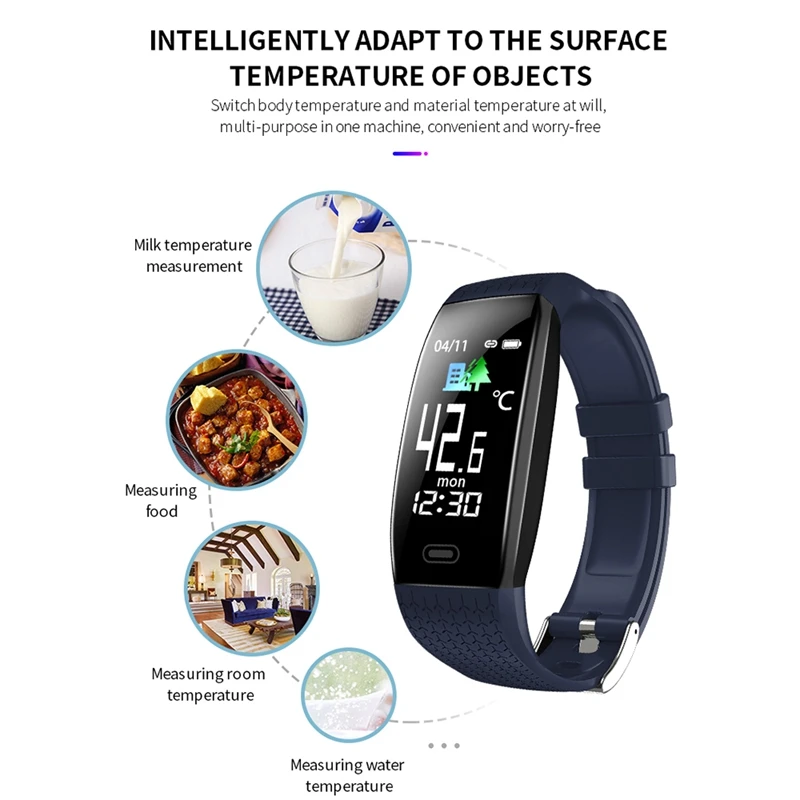 T5 смарт браслет в режиме реального времени мониторинг температуры Браслет
