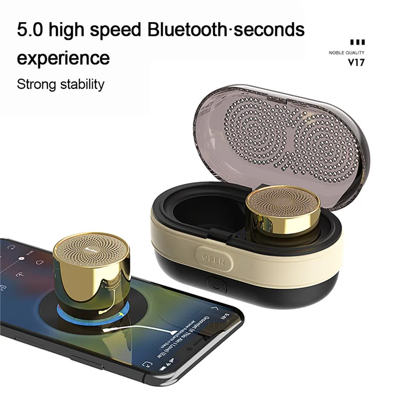 Мини V17 TWS портативный динамик s беспроводной 5 0 синий зуб металлический магнитный