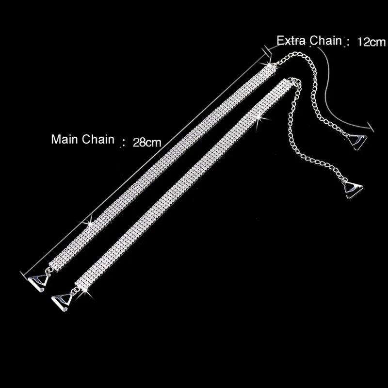 Multi 4Rows элегантное регулируемое Сверкающее циркониевое женское вечернее платье