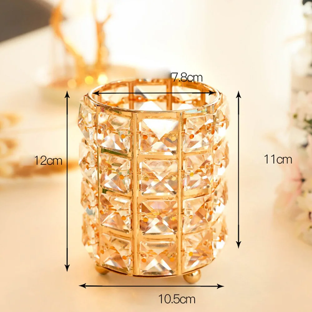 

Makeup Brush Holder Crystal Bling Decorative Ornament Boxes Eyebrow Pencil Holder Storage Box Organizers For Cosmetics
