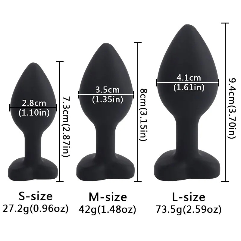 Силиконовая Анальная пробка DopaMonkey анальная в форме сердца тренировочная