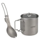 Ультралегкая титановая чашка Lixada 300 мл350 мл550 мл650 мл со стандартной посудой, набор посуды для кемпинга, походов, пикника