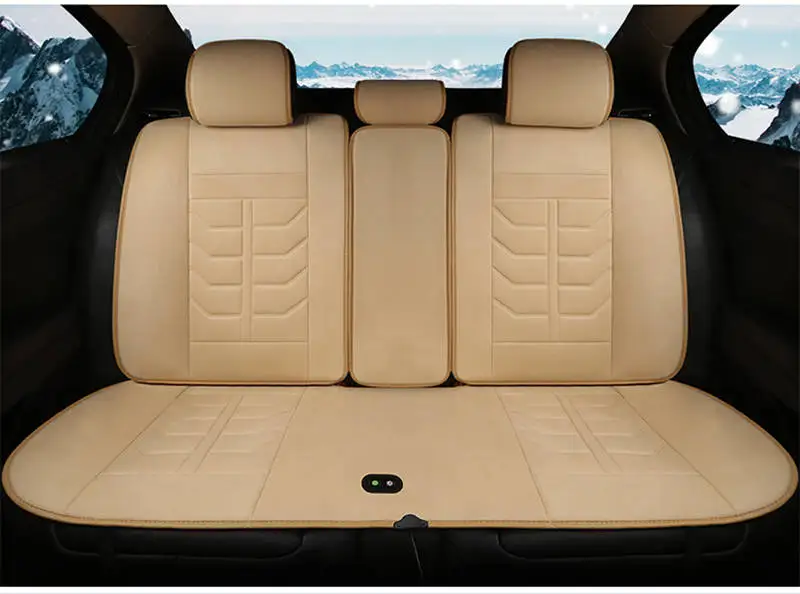Beige 1 Pcs Автомобильная нагревательная Подушка зимняя автомобильная универсальная подушка для сиденья теплая и удобная автомобильная электрическая короткая плюшевая подушка с подогревом на сиденье - Название цвета: Beige 1 Pcs